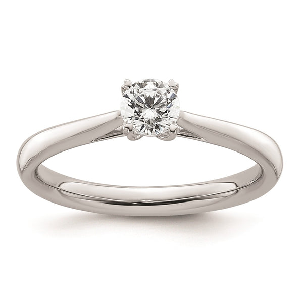 14K White Gold 1/3 Carat Round Solitaire Engagement Ring - Style GR1-1022436