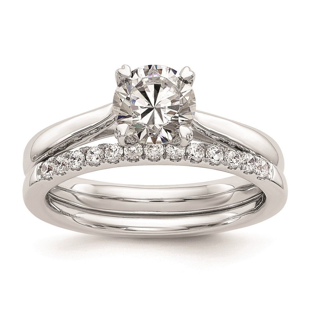 Buy 14K White Gold 1 Carat Round Solitaire Engagement Ring - Stylish Design