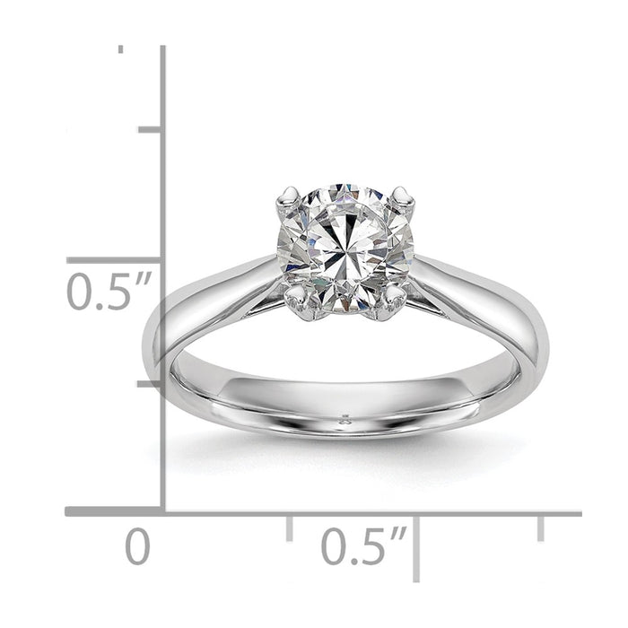 Buy 14K White Gold 1 Carat Round Solitaire Engagement Ring - Stylish Design-8