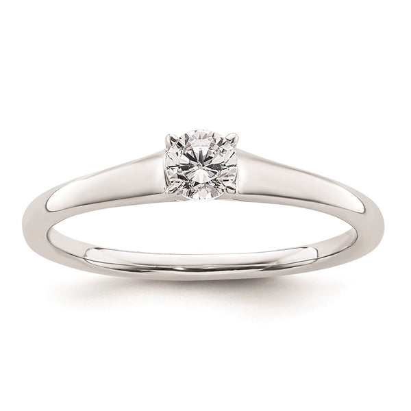 14K White Gold 1/4 Carat Round Solitaire Engagement Ring Setting