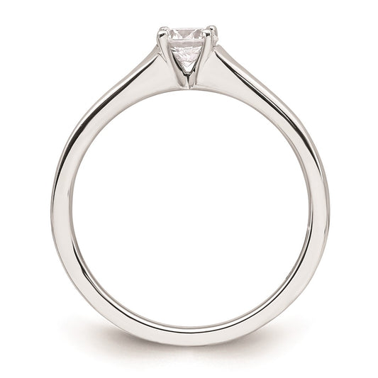 Designer 14K White Gold 1/3 Carat Round Solitaire Engagement Ring
