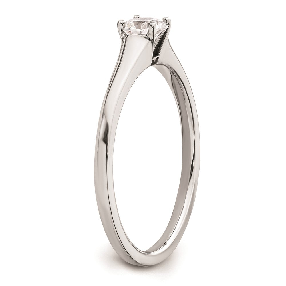Designer 14K White Gold 1/3 Carat Round Solitaire Engagement Ring