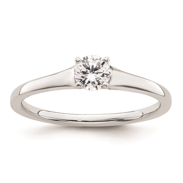 14K White Gold 1/3 Carat Round Solitaire Engagement Ring - Style GR1-1022473