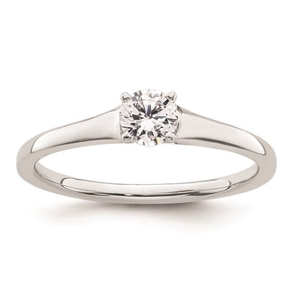 Designer 14K White Gold 1/3 Carat Round Solitaire Engagement Ring