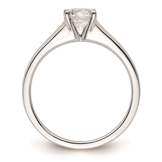 Exclusive 14K White Gold 3/4 Carat Round Solitaire Engagement Ring Setting