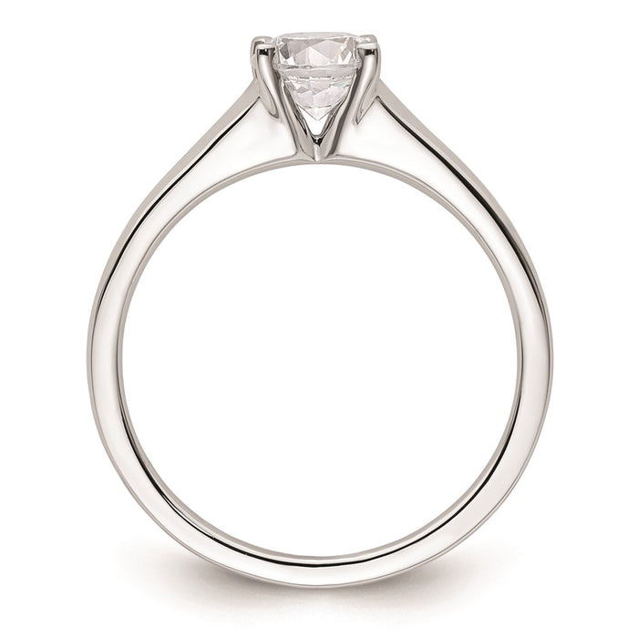 Exclusive 14K White Gold 3/4 Carat Round Solitaire Engagement Ring Setting-2