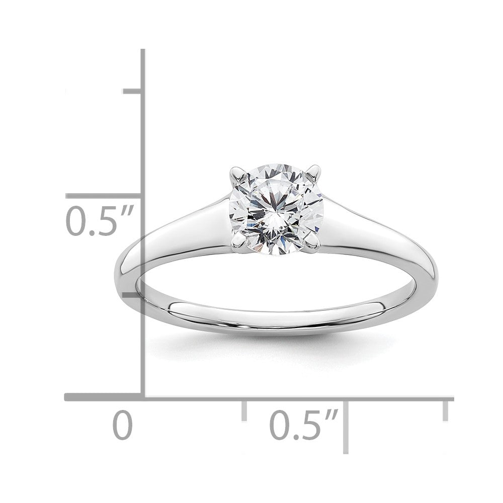 Exclusive 14K White Gold 3/4 Carat Round Solitaire Engagement Ring Setting