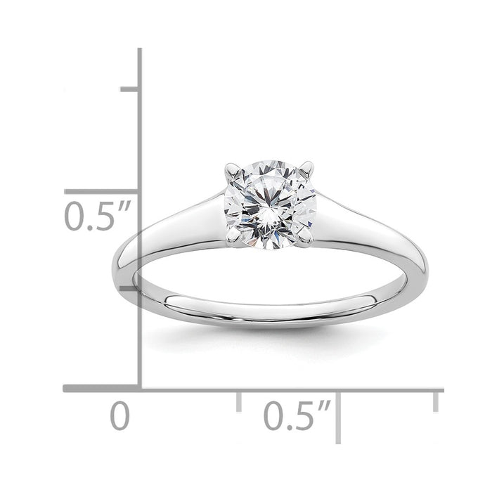 Exclusive 14K White Gold 3/4 Carat Round Solitaire Engagement Ring Setting-7