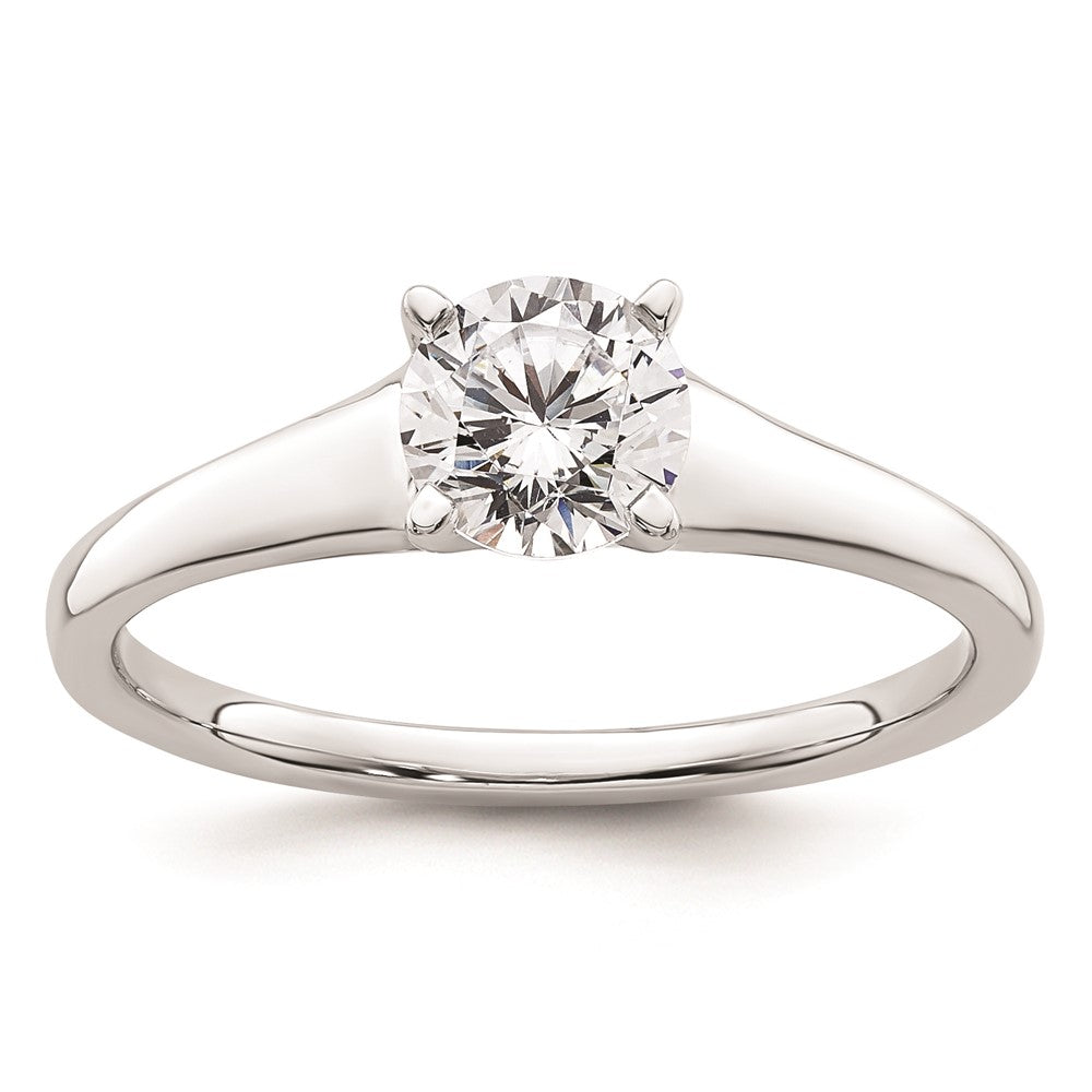 Exclusive 14K White Gold 3/4 Carat Round Solitaire Engagement Ring Setting