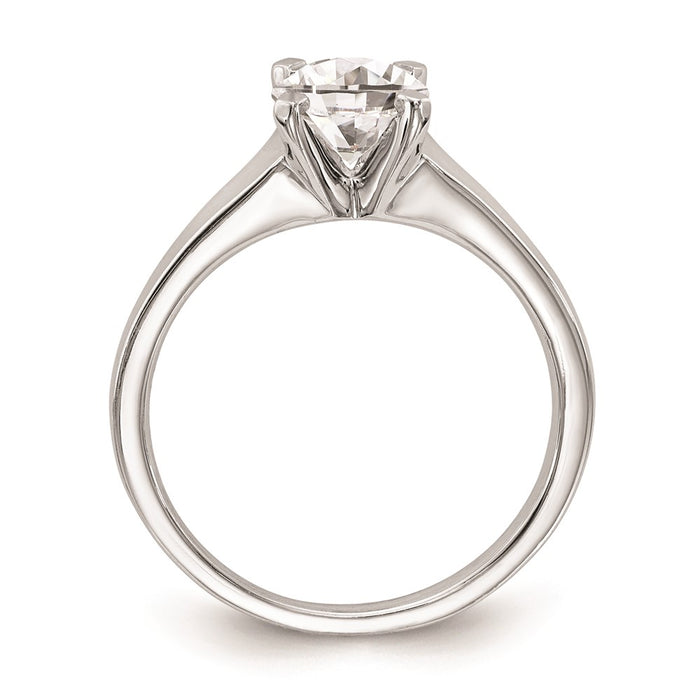 Exclusive 14K White Gold 1 Carat Round Solitaire Engagement Ring Setting-2