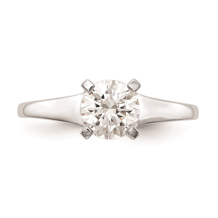 Exclusive 14K White Gold 1 Carat Round Solitaire Engagement Ring Setting-4