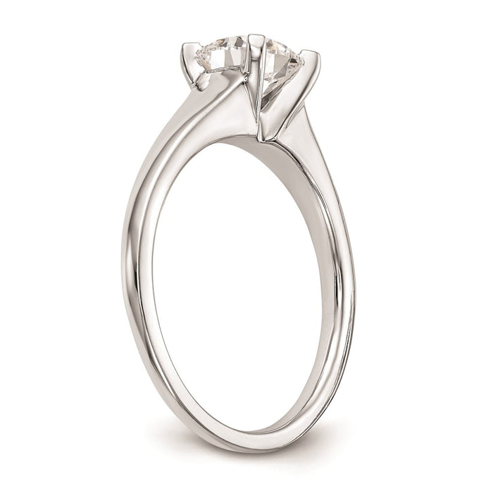 Exclusive 14K White Gold 1 Carat Round Solitaire Engagement Ring Setting-6