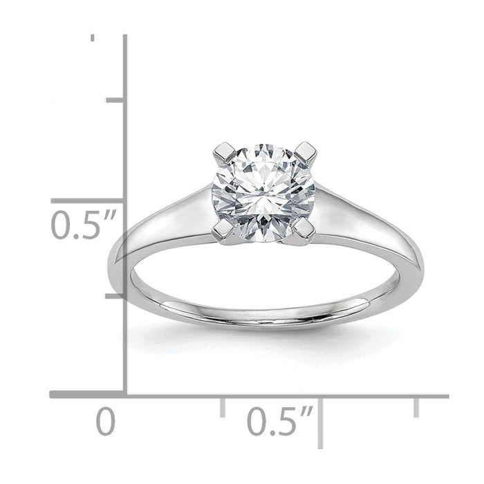 Exclusive 14K White Gold 1 Carat Round Solitaire Engagement Ring Setting-7