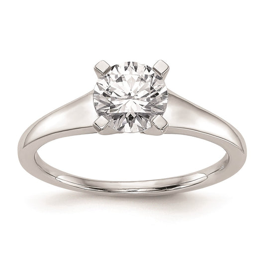 Exclusive 14K White Gold 1 Carat Round Solitaire Engagement Ring Setting