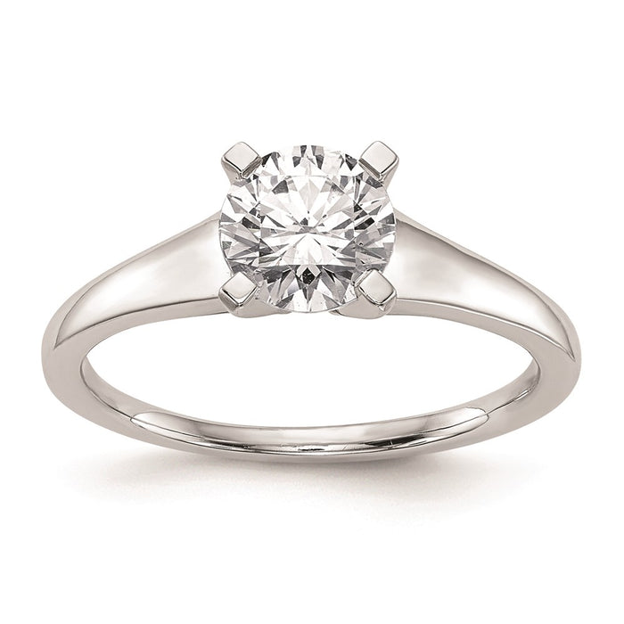 Exclusive 14K White Gold 1 Carat Round Solitaire Engagement Ring Setting-1