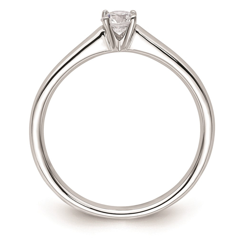 High-Quality 14K White Gold 1/4 Carat Round Solitaire Engagement Ring