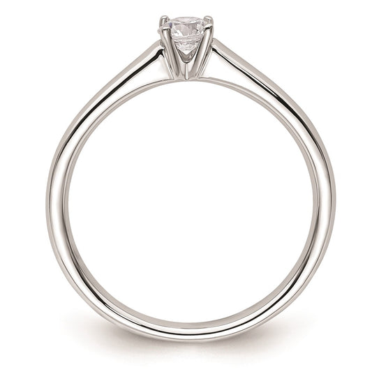 High-Quality 14K White Gold 1/4 Carat Round Solitaire Engagement Ring