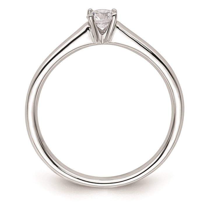 High-Quality 14K White Gold 1/4 Carat Round Solitaire Engagement Ring-2