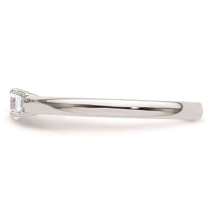 High-Quality 14K White Gold 1/4 Carat Round Solitaire Engagement Ring-3