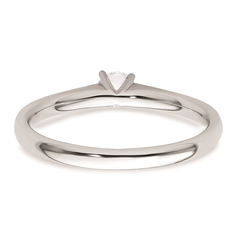 High-Quality 14K White Gold 1/4 Carat Round Solitaire Engagement Ring