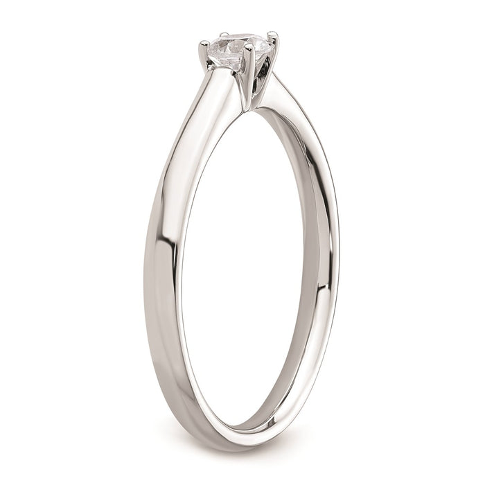 High-Quality 14K White Gold 1/4 Carat Round Solitaire Engagement Ring-6