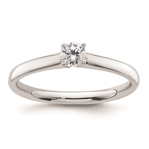 High-Quality 14K White Gold 1/4 Carat Round Solitaire Engagement Ring