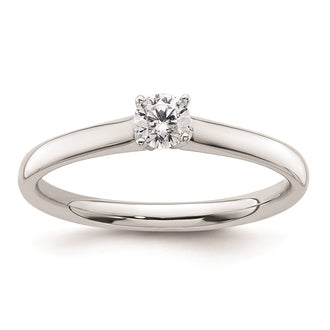 High-Quality 14K White Gold 1/4 Carat Round Solitaire Engagement Ring