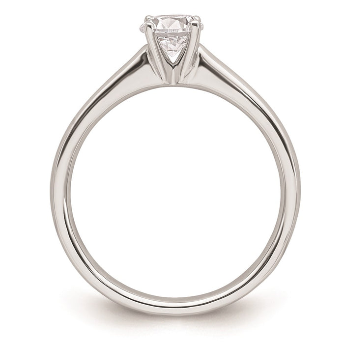 Exclusive 14K White Gold 1/2 Carat Round Solitaire Engagement Ring Setting-2