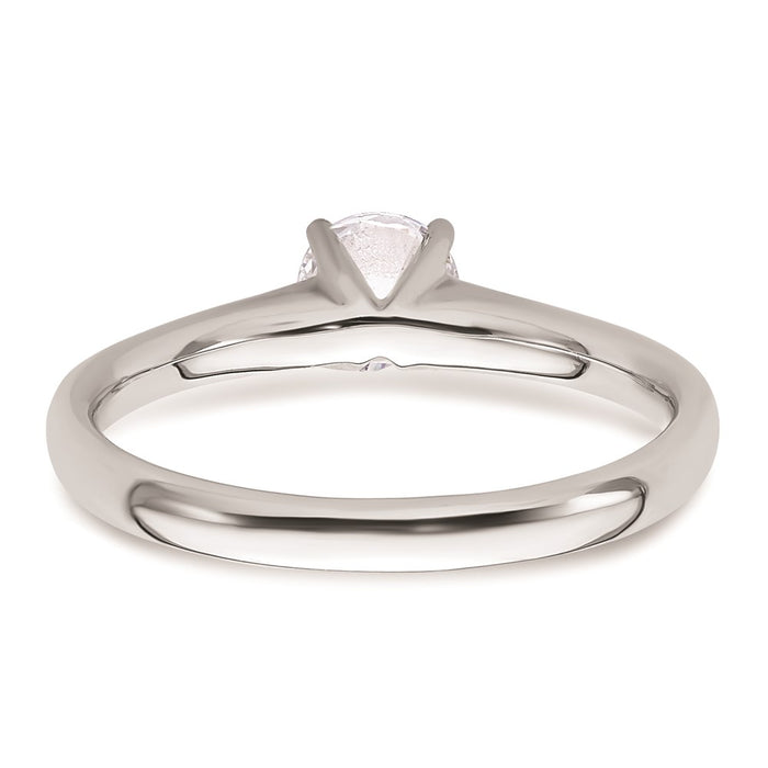 Exclusive 14K White Gold 1/2 Carat Round Solitaire Engagement Ring Setting-5