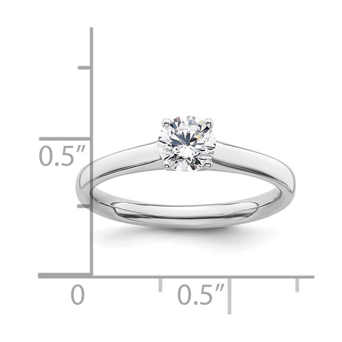 Exclusive 14K White Gold 1/2 Carat Round Solitaire Engagement Ring Setting-7
