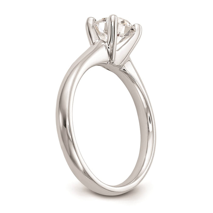 Buy Stylish 14K White Gold 1 Carat Round Solitaire Engagement Ring Setting-6