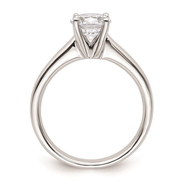 14K White Gold 1.25 Carat Round Engagement Ring Setting, 4-Prong