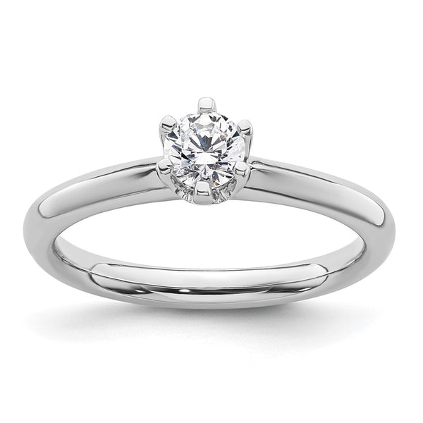 14K White Gold 1/3 Carat 6-Prong Engagement Ring
