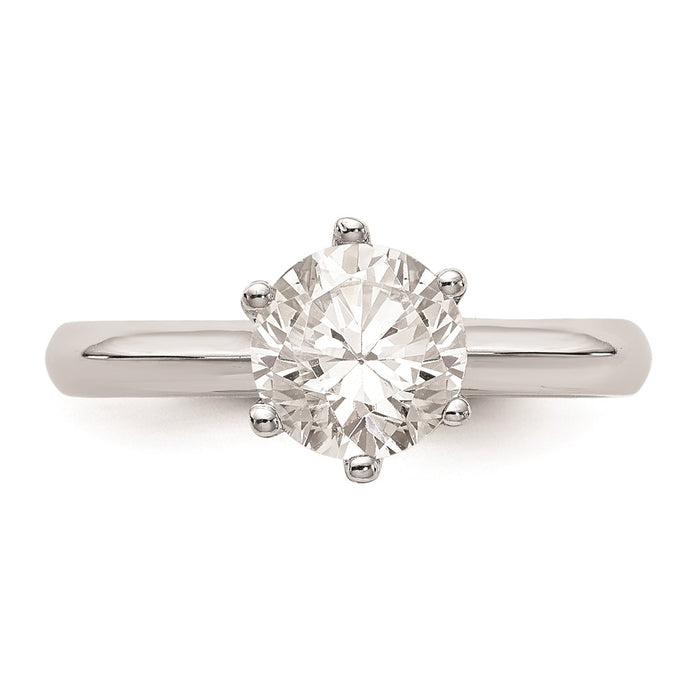 Buy Stylish 14K White Gold 1 Carat Round Solitaire Engagement Ring Setting-4