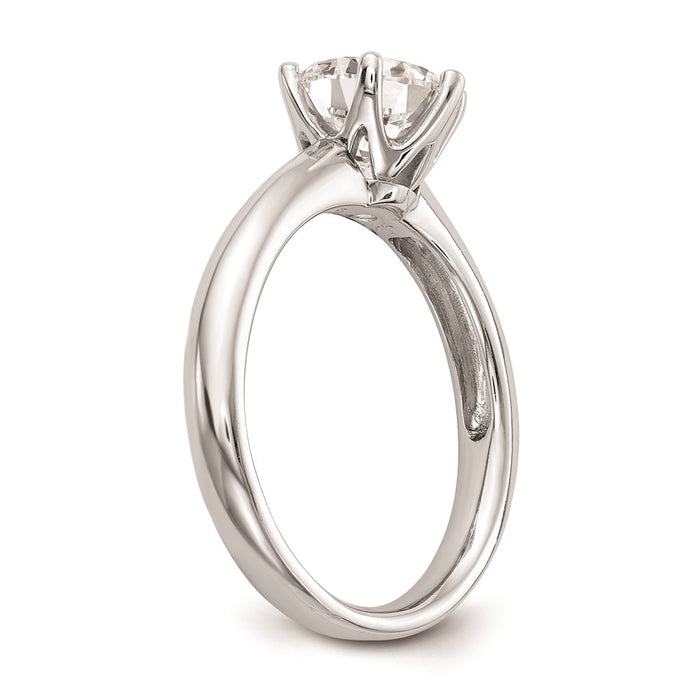 Buy Stylish 14K White Gold 1 Carat Round Solitaire Engagement Ring Setting-6
