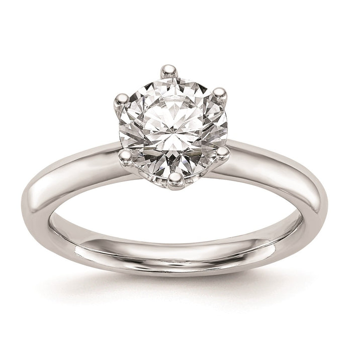 Buy Stylish 14K White Gold 1 Carat Round Solitaire Engagement Ring Setting-1