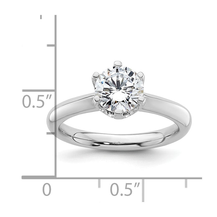 Buy 14K White Gold 1.25 Carat Round Solitaire Engagement Ring Setting-7