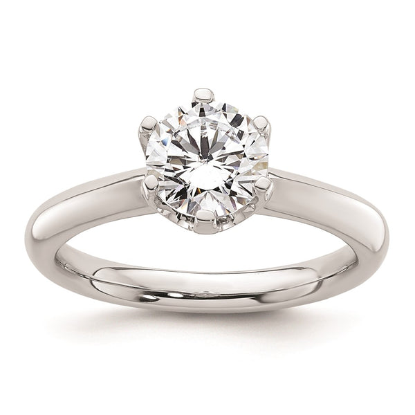 14K White Gold 1.25 Carat Round Solitaire Engagement Ring Setting - Style GR1-1022546