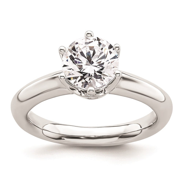 14K White Gold 1.5 Ct Solitaire Engagement Ring Setting