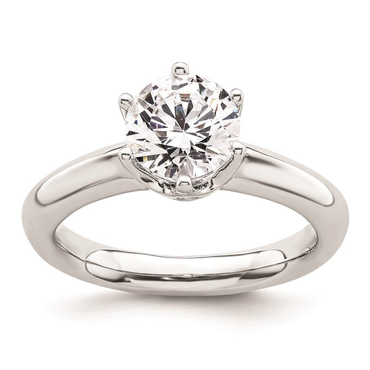 High-Quality 14K White Gold 1.5 Ct Solitaire Engagement Ring Setting, Stylish Design