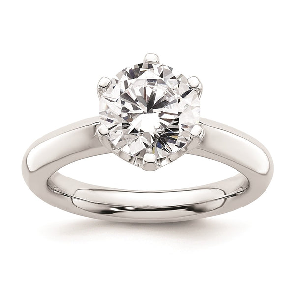 14K White Gold 2 Carat Solitaire Engagement Ring Setting