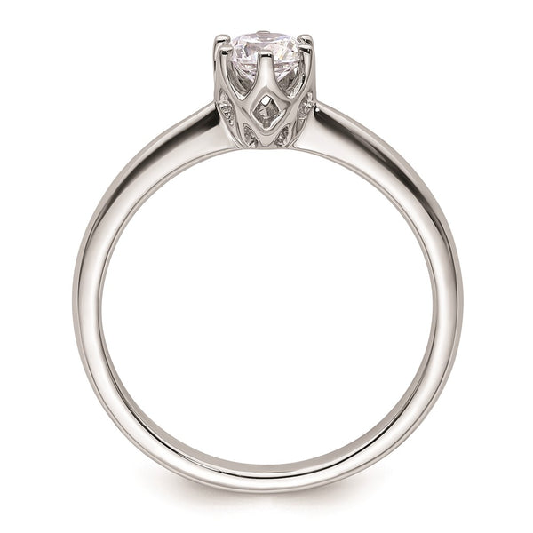 14K White Gold Engagement Ring Setting, 1/3 Carat, 4.50mm