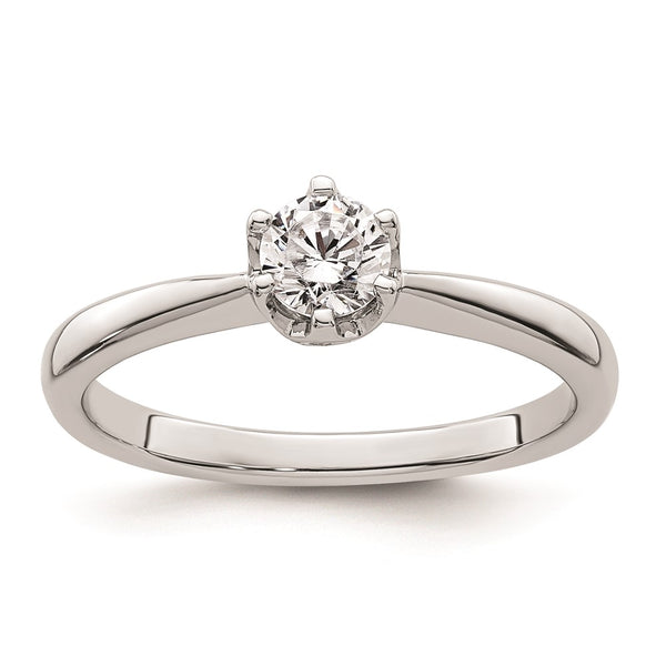 14K White Gold Engagement Ring Setting, 1/3 Carat, 4.50mm