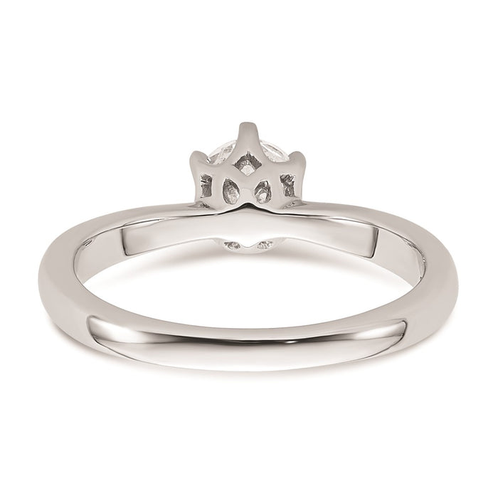 Buy Stylish 14K White Gold 1/2 Carat Round Solitaire Engagement Ring Setting-5