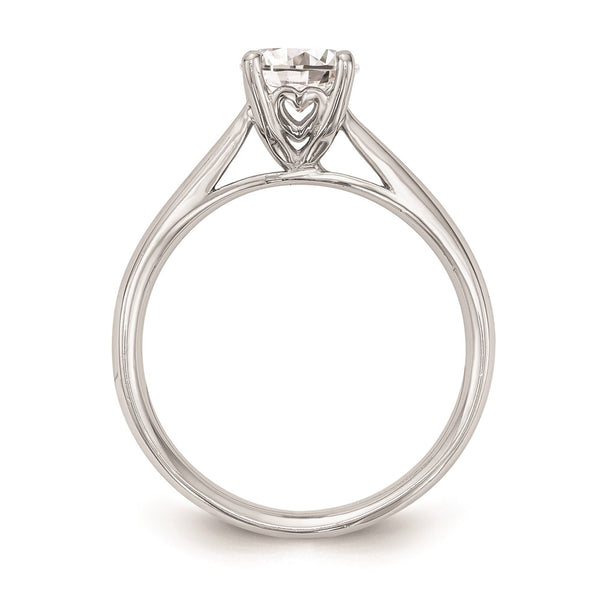 14K White Gold 1 Carat Heart-Shaped Solitaire Engagement Ring