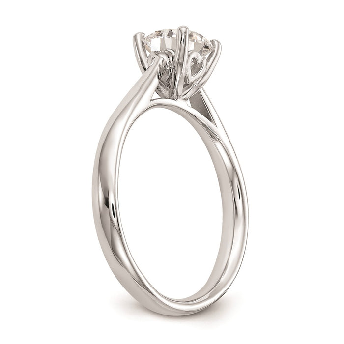 Buy 14K White Gold 1 Carat Heart-Shaped Solitaire Engagement Ring - Stylish Value-6