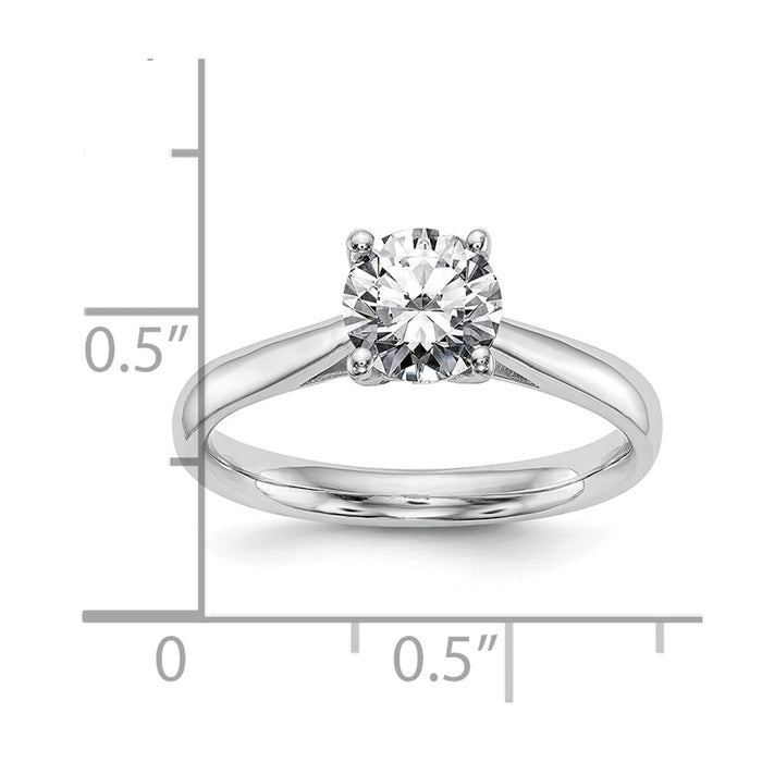 Buy 14K White Gold 1 Carat Heart-Shaped Solitaire Engagement Ring - Stylish Value-7