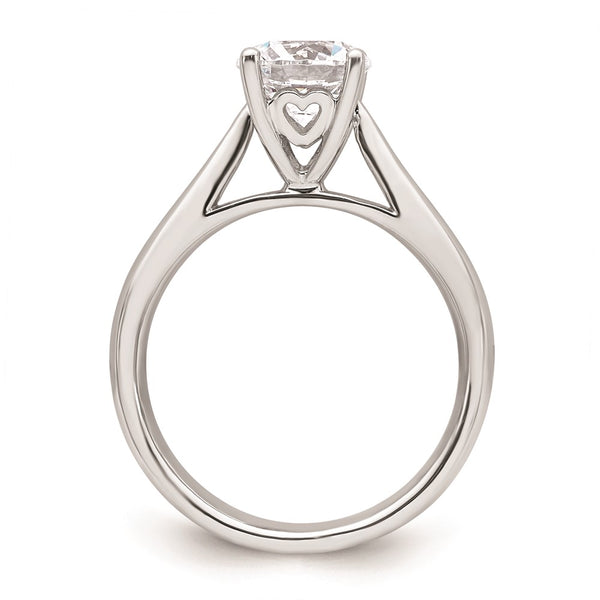 14K White Gold 1.5 Carat Heart-Shaped Solitaire Engagement Ring Setting