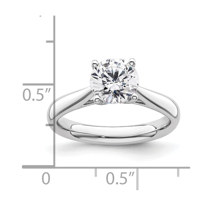 Buy 14K White Gold 1.5 Carat Heart-Shaped Solitaire Engagement Ring Setting-7