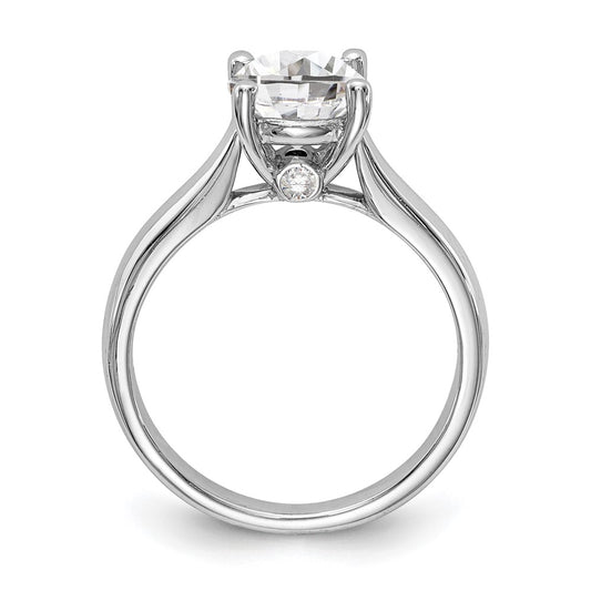 Buy 14K White Gold 4-Prong Engagement Ring for 1 Carat Round Stone - Luxury Design with Diamond Accents